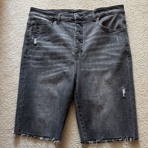 Risen Los Angeles Dark Gray Distressed Denim Shorts Sz 1x